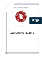 FTU Lecture Notes on Advanced Math 2 Applications