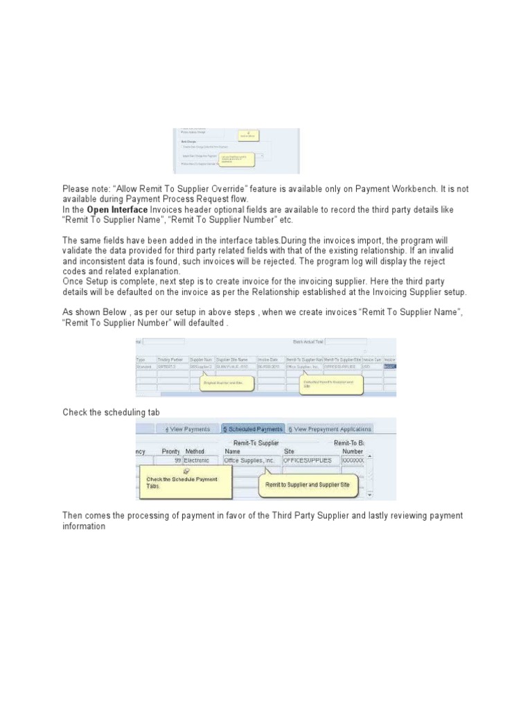 Oracle Suppliers Payments Examples in R12 5 PDF Invoice