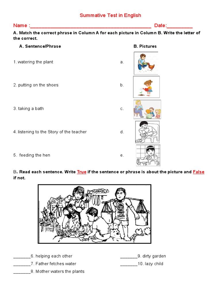 English Summative Test Overview | PDF | Language Arts & Discipline