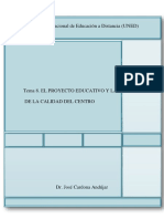 Tema 8 El Proyecto Educativo y La Mejora de La Calidad Del Centro