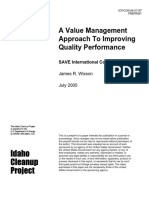 A Value Management Approach To Improving Quality Performance