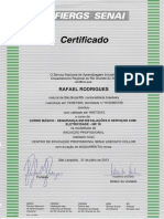 Certificado de conclusão de curso básico de segurança em instalações e serviços com eletricidade