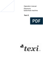 Operation manual for electronic buttonhole machine