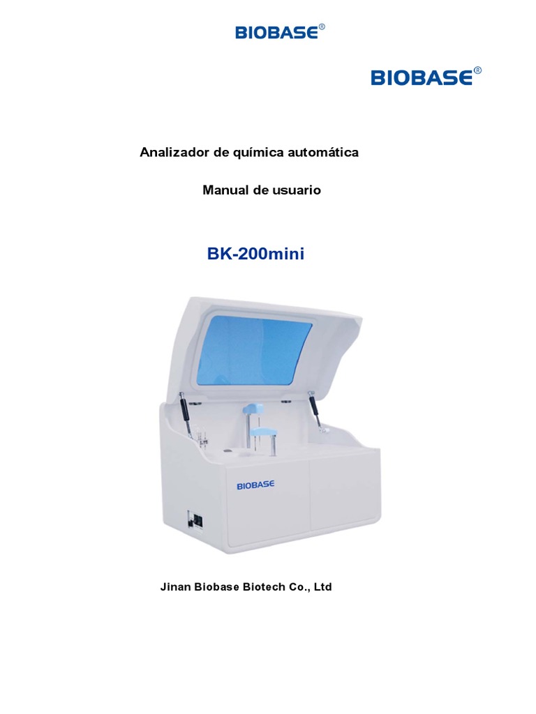1.BK200 Auto Chemistry Analyzer User Manua - En.es | PDF | Quemar ...
