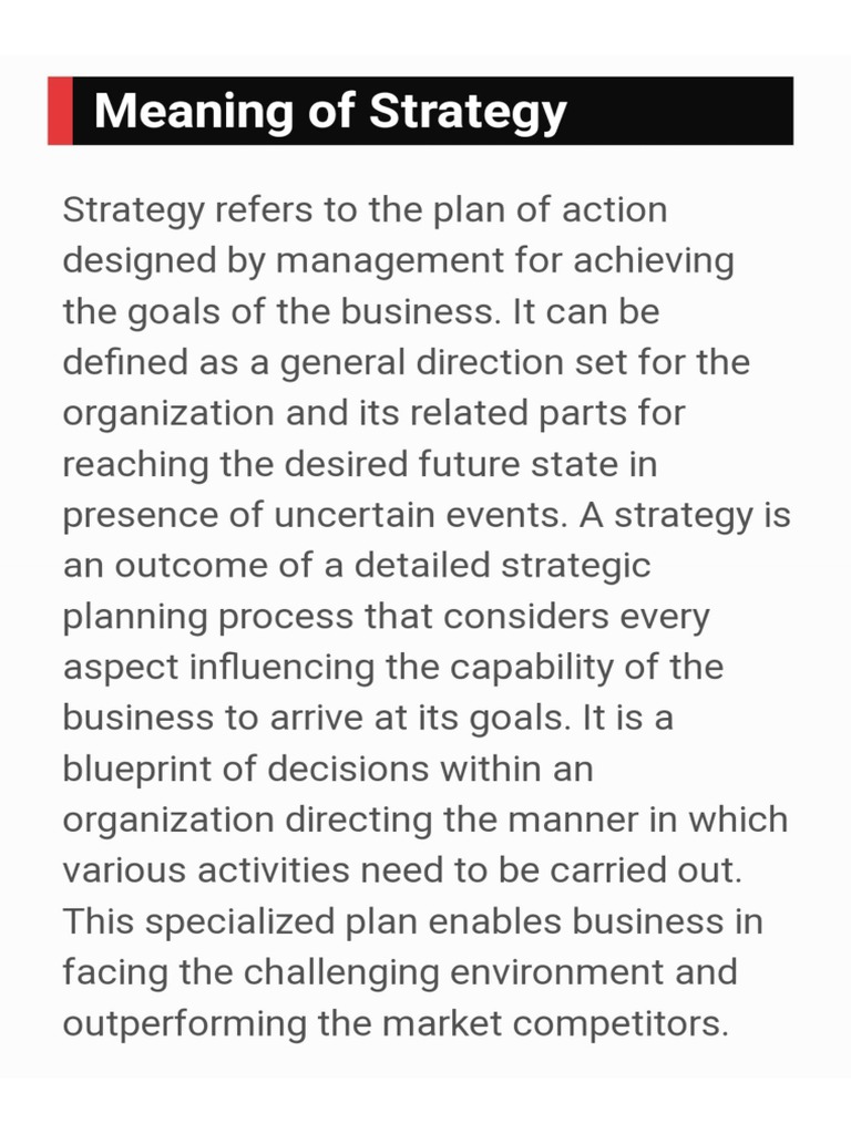 Strategy, Features and Importance PDF
