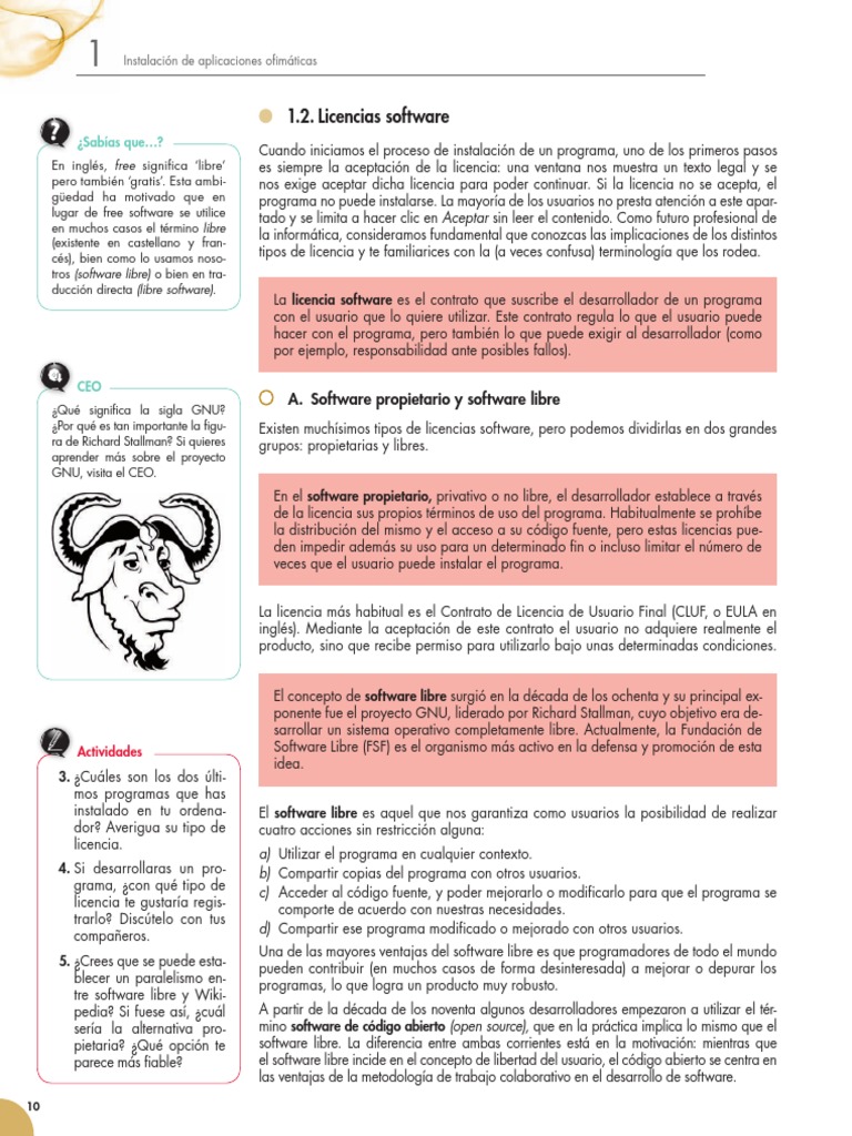 Licencias Software | PDF | Software libre | Ley de Propiedad Intelectual
