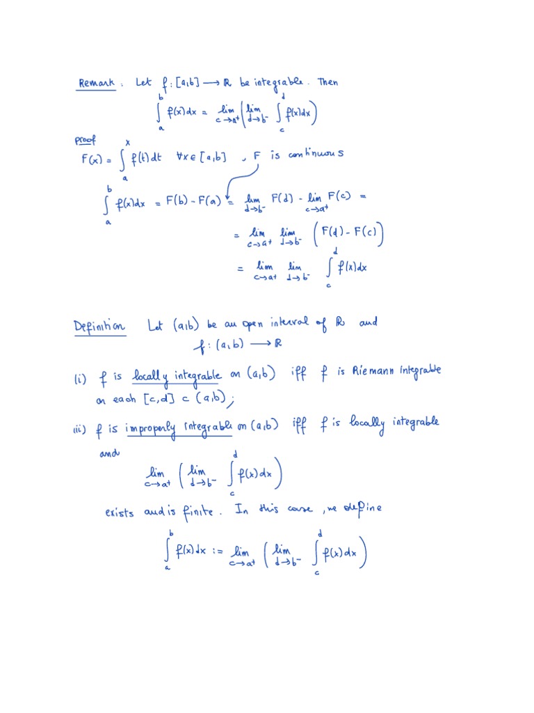 Lecture 7 improper riemann integral pdf