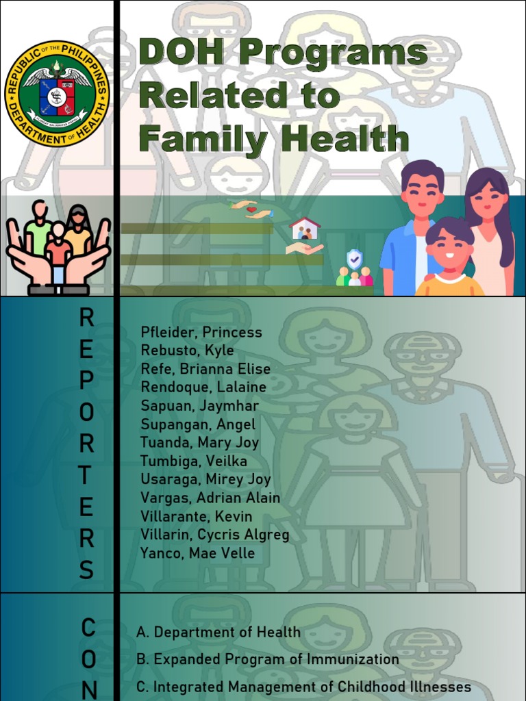 DOH Programs Related To Family Health SLIDES PDF Vaccines