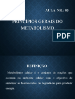 Princípios gerais do metabolismo celular
