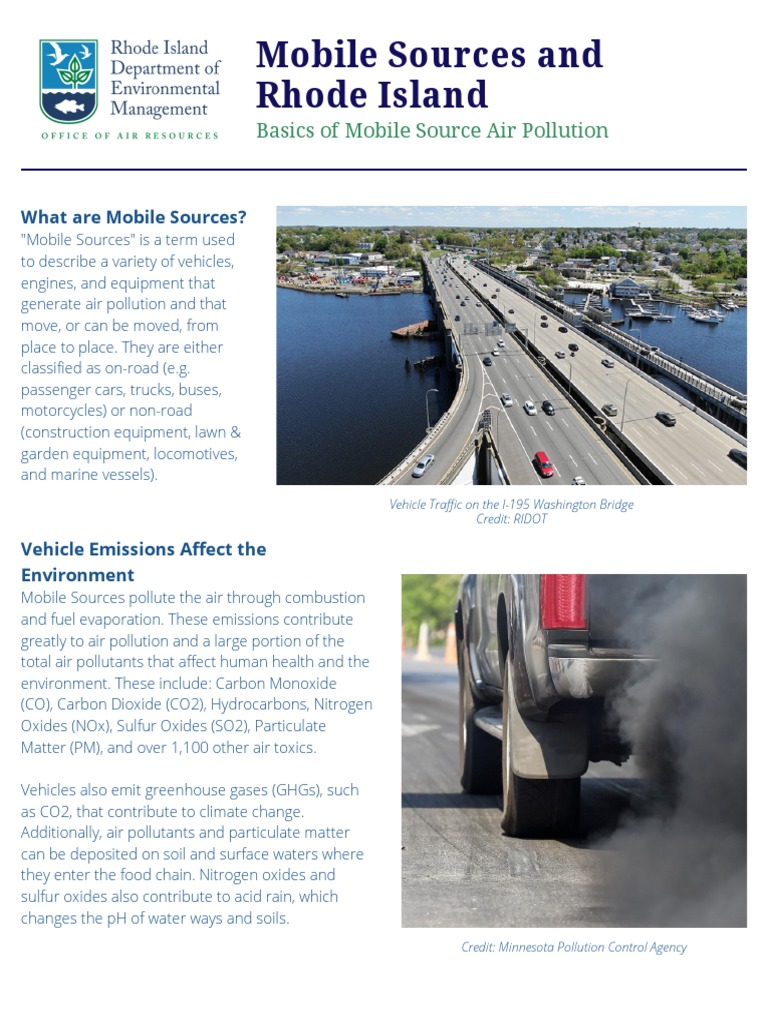 Mobile Sources and Rhode Island Understanding Vehicle Emissions PDF