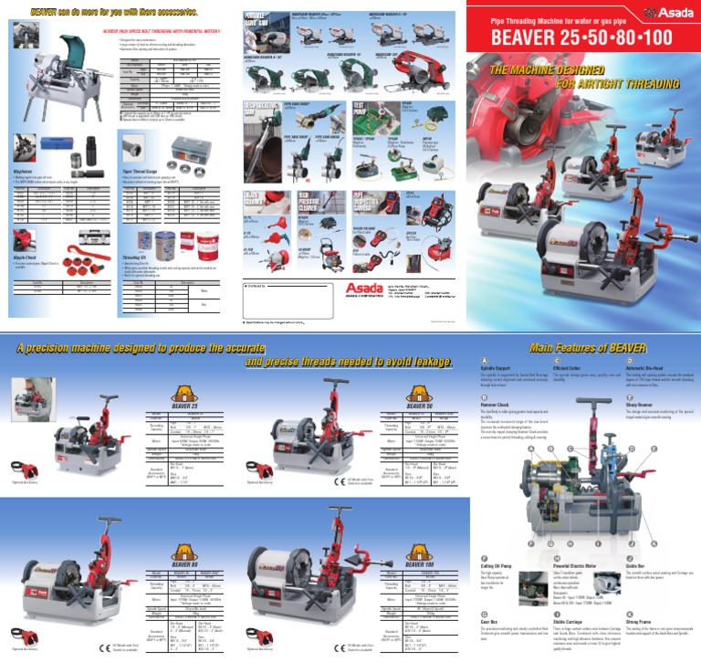 Beaver Pipe Threading Machines Overview | PDF | Manual Transmission | Screw