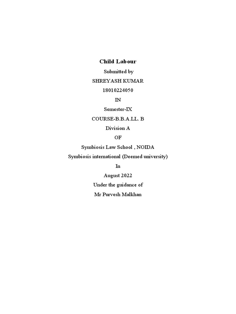 Child Labour | PDF | Child Labour | Labour Economics