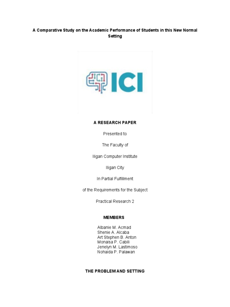 A Comparative Study On The Academic Performance of Students in This New ...