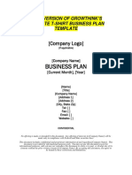 Free Version of Growthinks T Shirt Business Plan Template