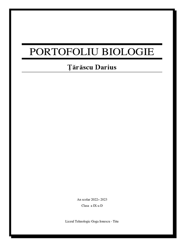 Portofoliu Biologie-1 | PDF