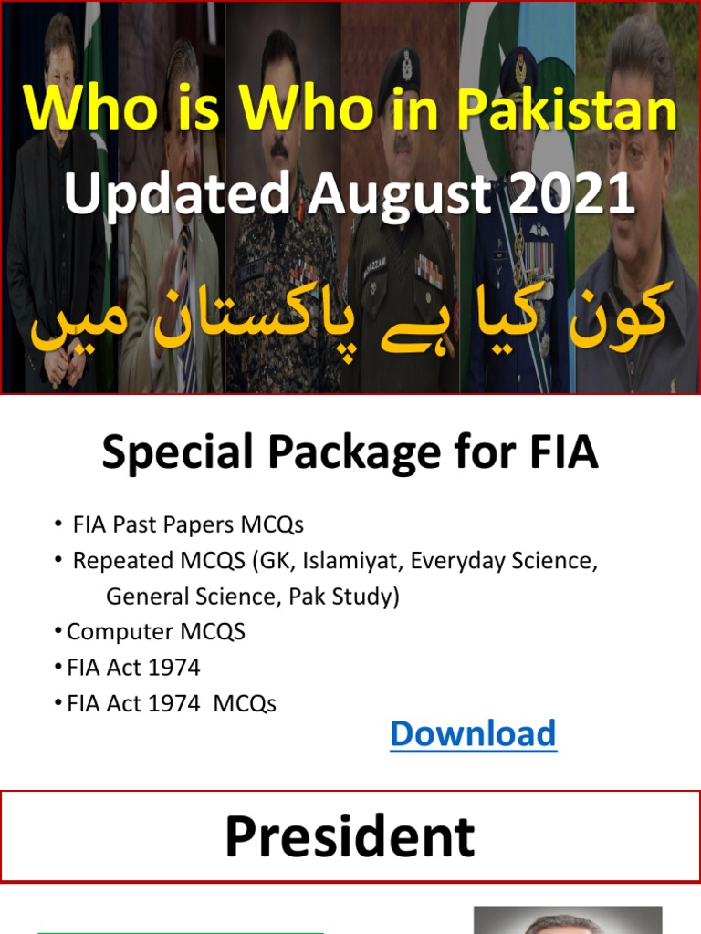 Who Is Who in Pakistan 2021 Updated | PDF | Pakistan | Inter Services ...