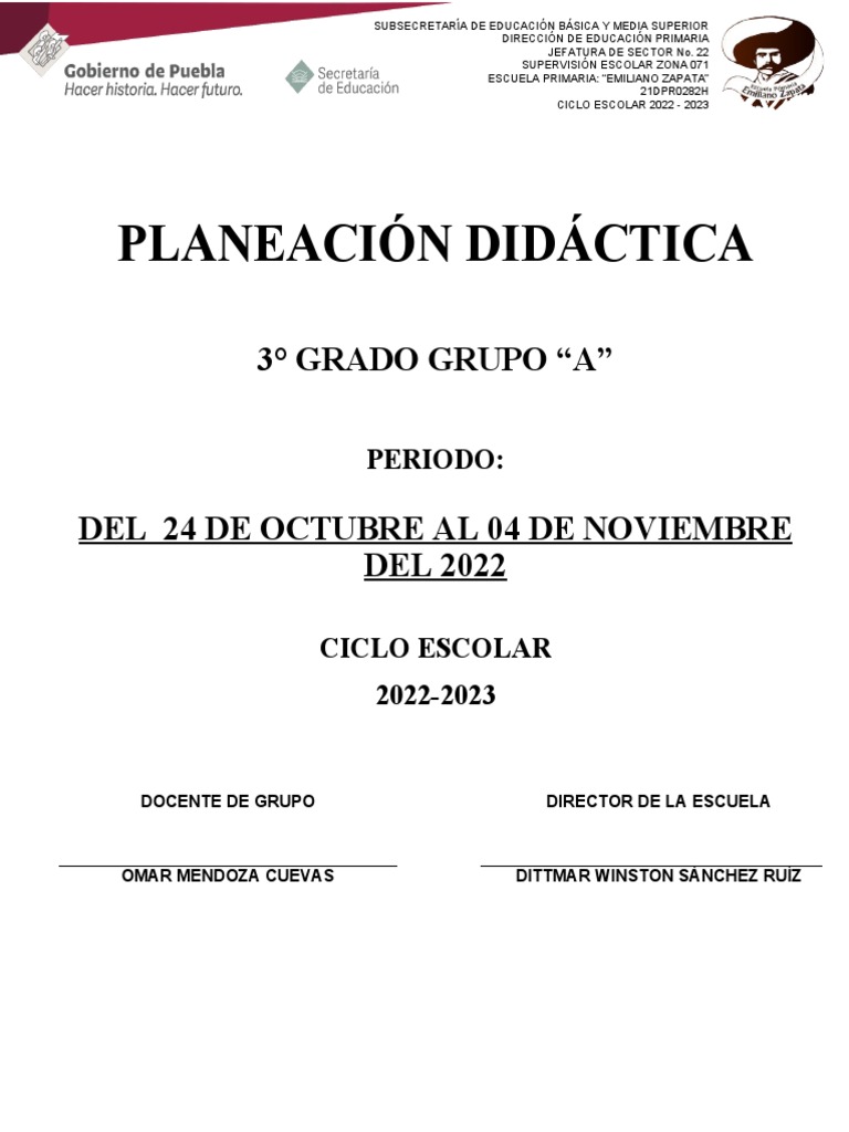 Planeación Didáctica 3° Grado A | PDF | Educación primaria | Aprendizaje