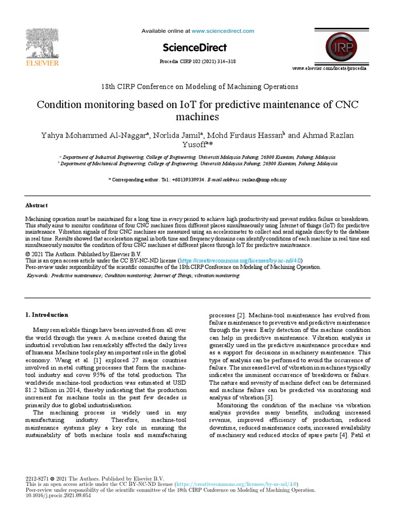 Condition Monitoring Based On IoT | PDF | Internet Of Things | Machines