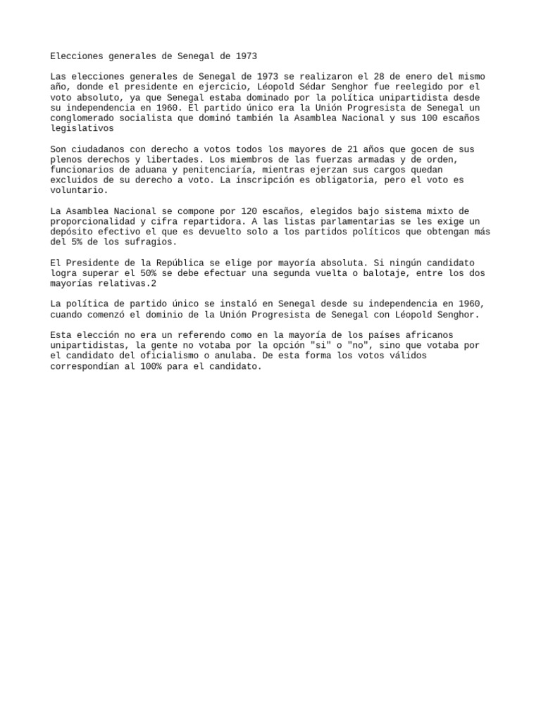 Elecciones Generales de Senegal de 1973 PDF