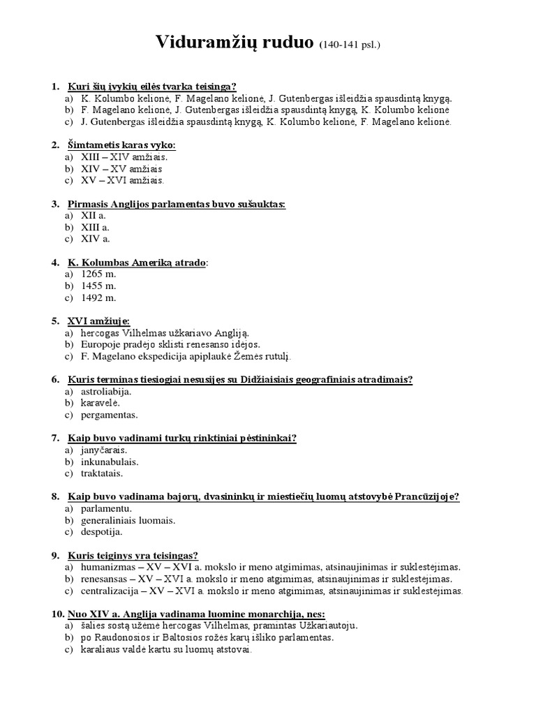 Viduramziu Ruduo - Laikas II Dalis (Naujas Vadovelis) 3 | PDF