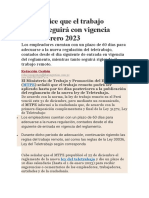 MTPE Dice Que El Trabajo Remoto Seguirá Con Vigencia Hasta Febrero 2023