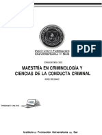 Maestria Criminologia y Ciencias de La Conducta 2da Generacion