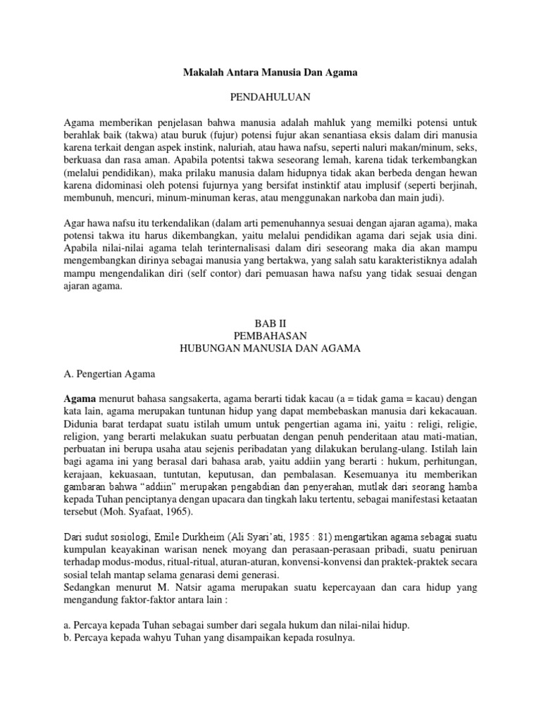 Hubungan Manusia dan Agama dalam Kehidupan | PDF | Agama & Spiritualitas