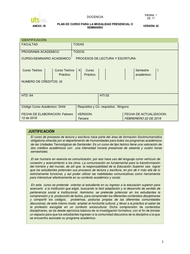 Procesos de Lectura y Escritura | PDF | Evaluación | Aprendizaje
