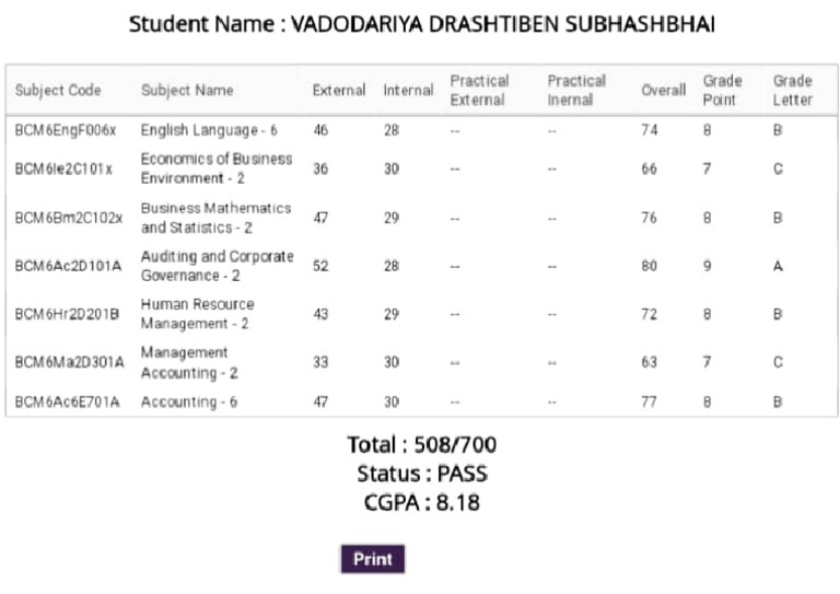 6th sem result pdf