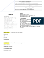 2° Avaliação Líng Portuguesa 3º Ano Coronel 2021