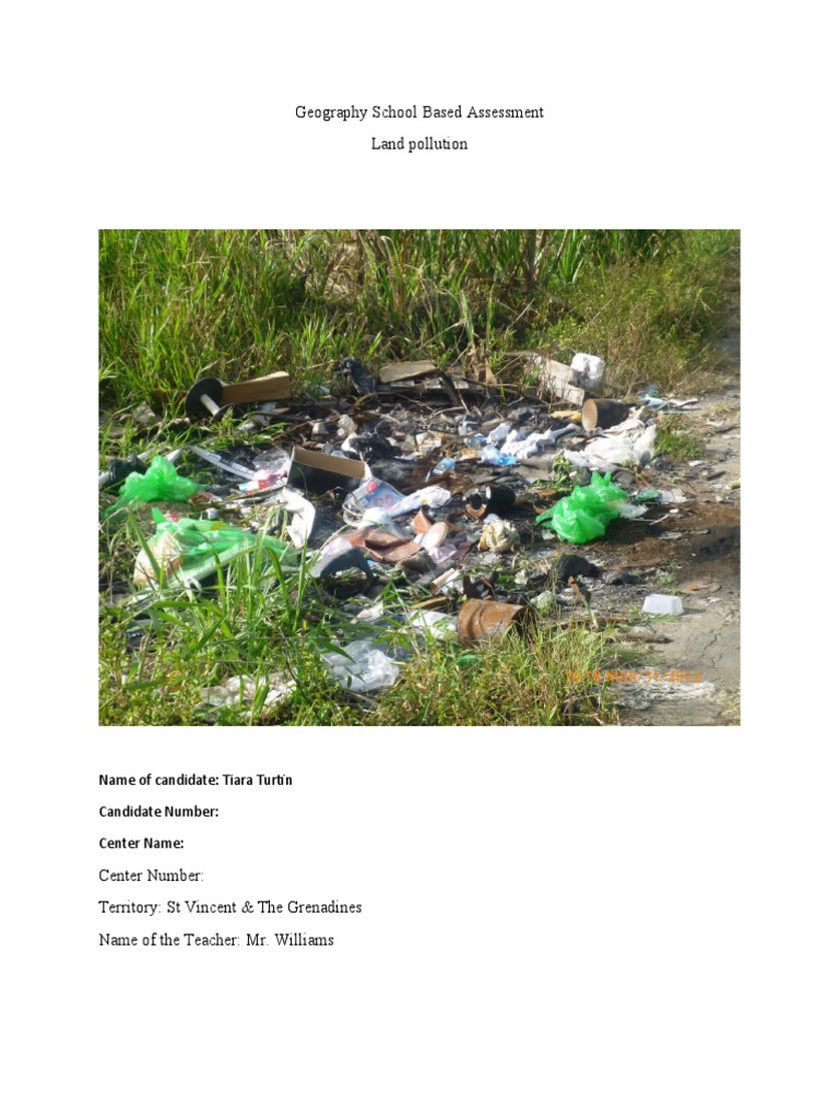 Geography School Based Assessment PDF Pollution Nature