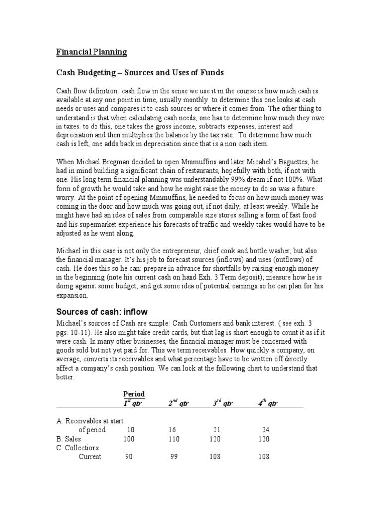 Cash Flow and Financial Planning Cash Budgeting Script | PDF | Expense ...