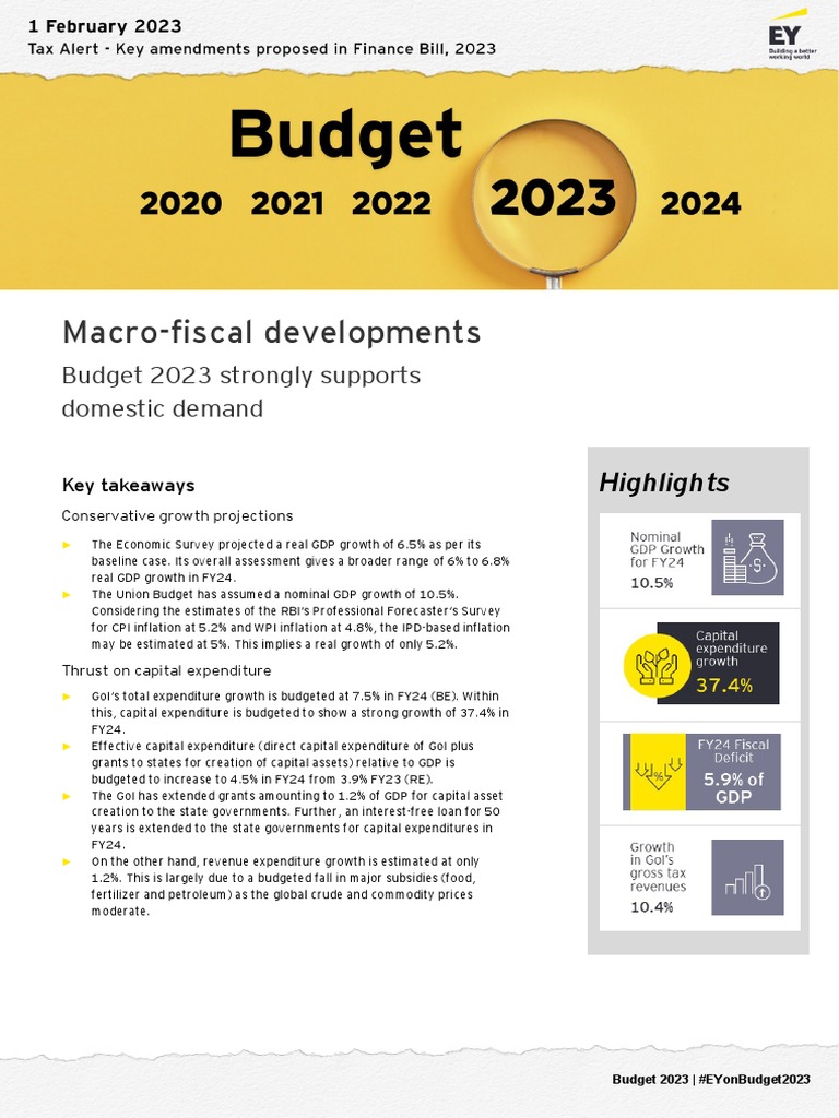 Union Budget 2023 Detailed Tax Alert PDF Capital Gains Tax Taxes