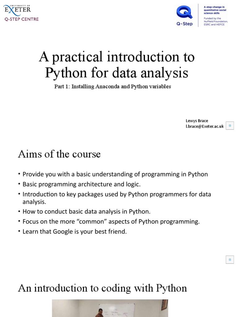 Intro Python Data Analysis Part1 | PDF | Python (Programming Language ...