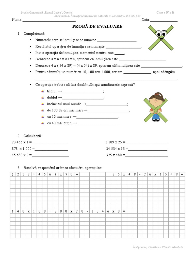 Test Mate Inmultiri | PDF