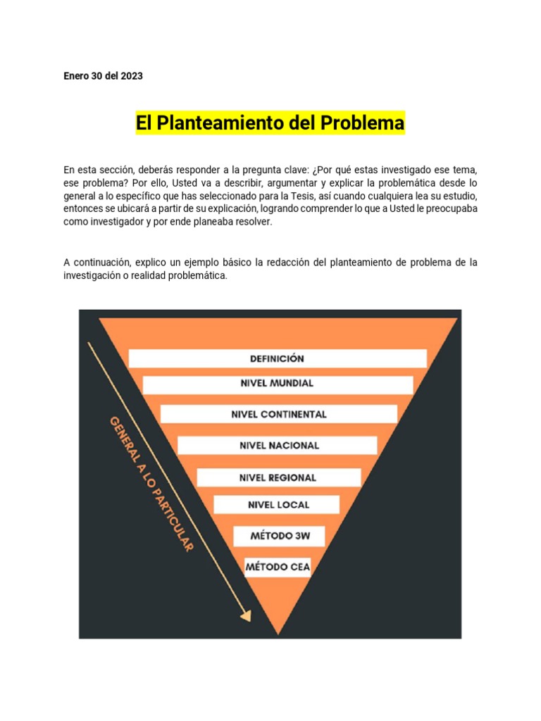 El Planteamiento Del Problema Merka Servi CI 2023 | PDF | Planificación ...