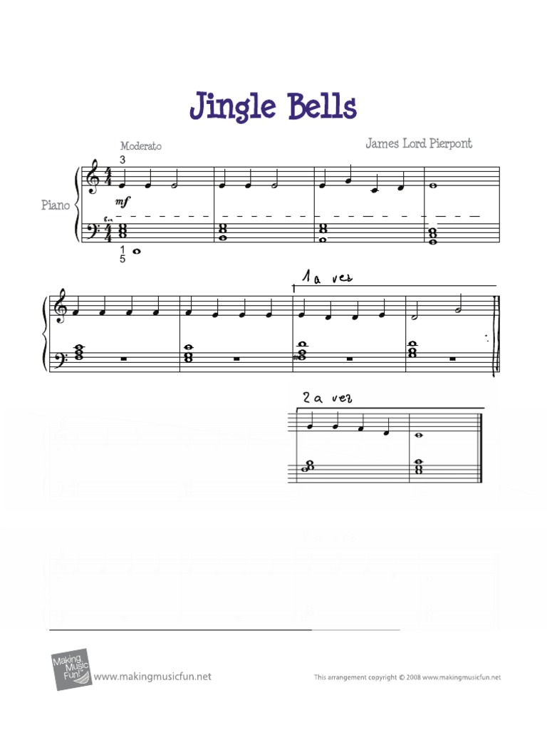 Jingle Bells Easy Piano PDF
