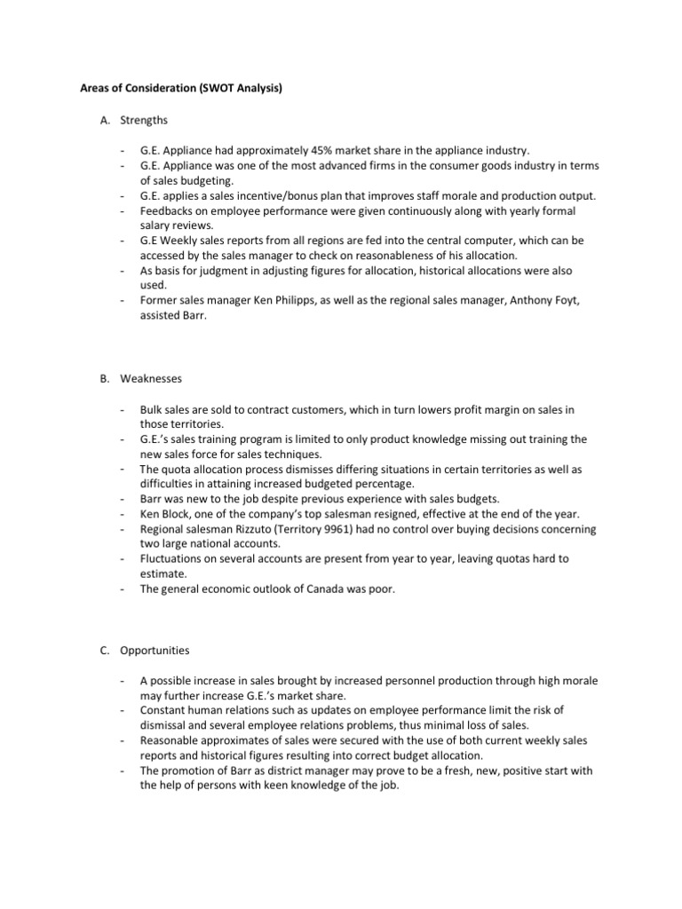 Areas of Consideration | PDF