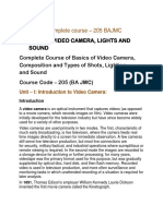 Complete Course Notes of 205 Lighting in Video