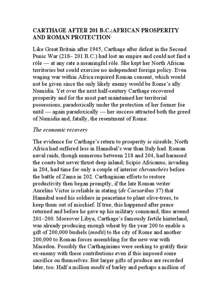 Carthage's Recovery Post-201 B.C. | PDF | Travel | History