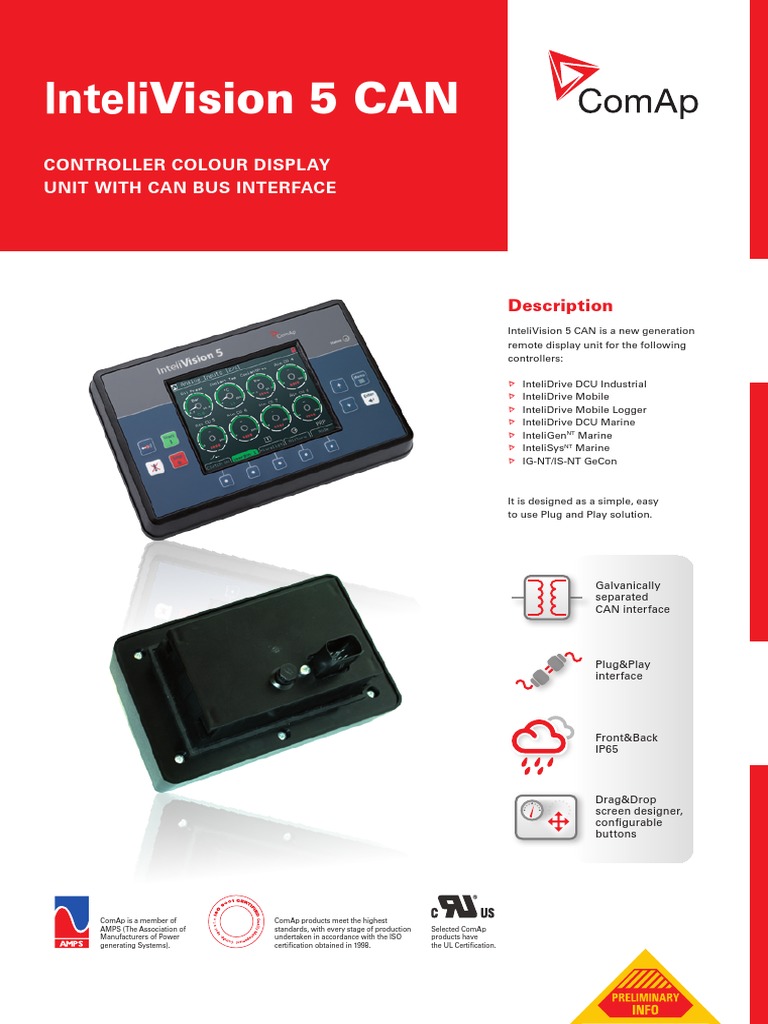 InteliVision 5 CAN Folheto 201101 PDF User Interface Backlight
