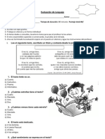 Evaluacion Lenguaje Tercero Básico