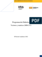 ProgramacionDidactica-Vectores y Matrices II PAC 2022
