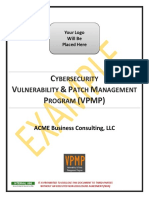Example Vulnerability Patch Management Program VPMP