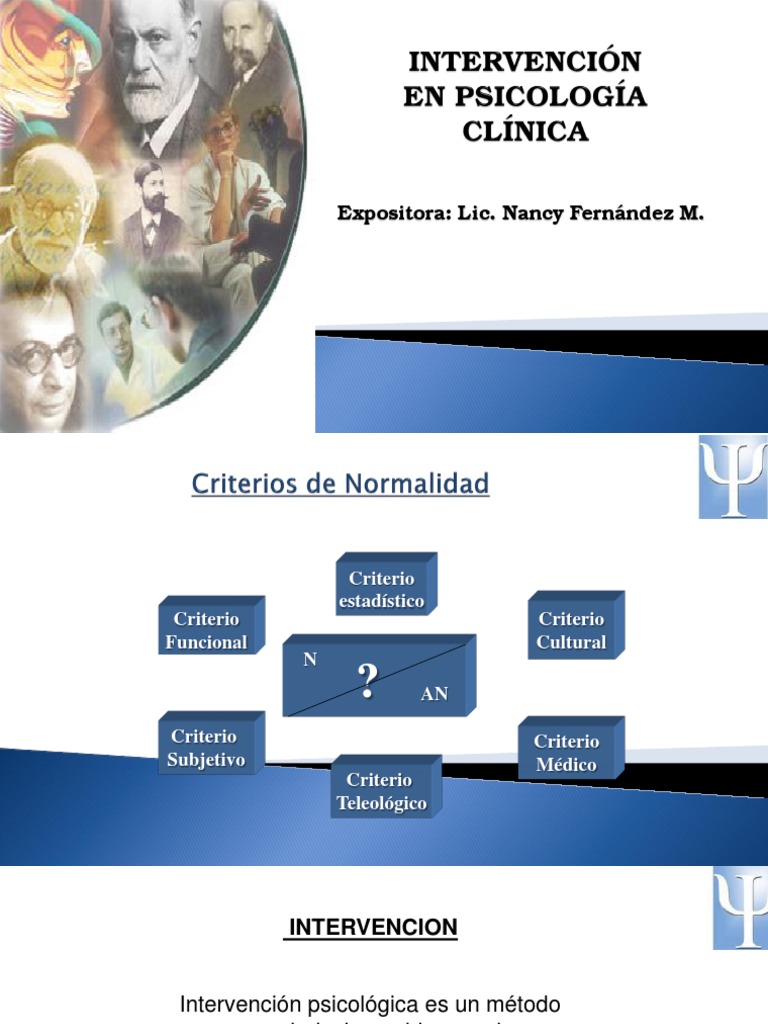 Intervencion en Psicologia | PDF | Psicoterapia | Terapia racional de ...