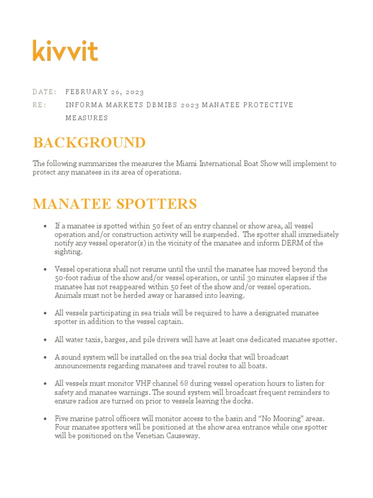 DBMIBS 2023 Manatee Protective Measures | PDF | Efficient Energy Use