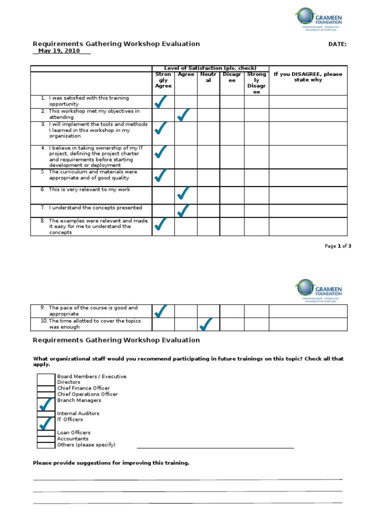 Workshop Evaluation | PDF | Career & Growth | Business