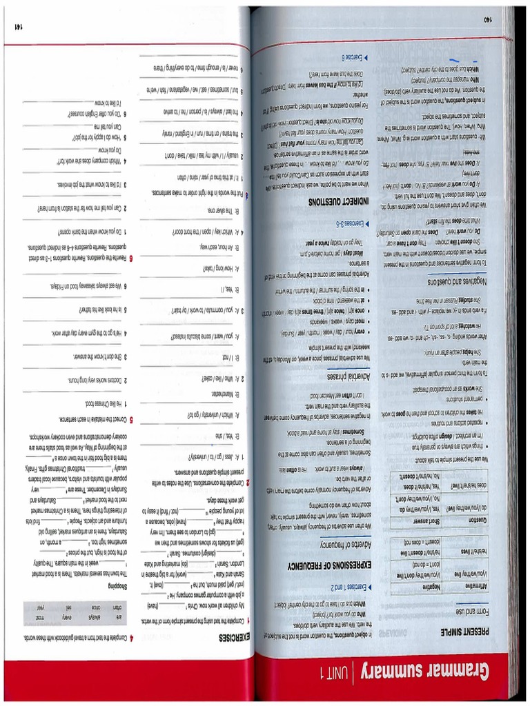 Keynote Intermediate U1 Grammar Summary | PDF