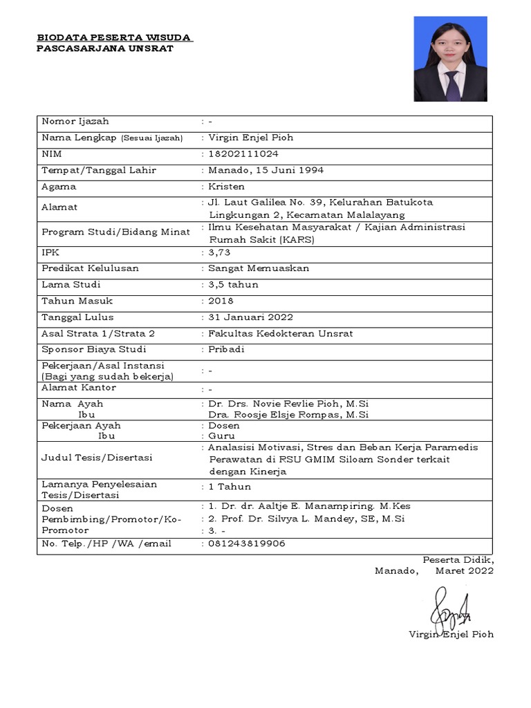 Ijazah Pascasarjana Virgin Pioh | PDF | Pengembangan Diri | Kesehatan ...