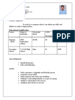 Resume for Jayaseelan S